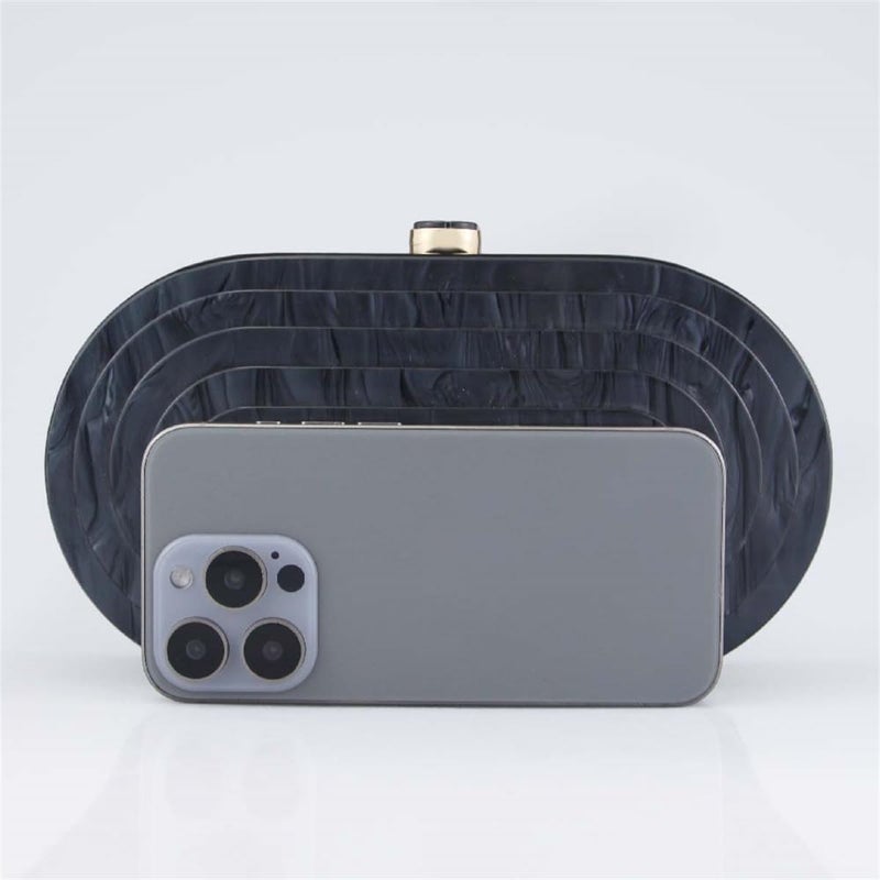 GSYPS Acrylic Evening Clutch Bag for Women Shell Shape Shoulder Crossbody Bag Glitter Marble Purse Handbag - Image 2